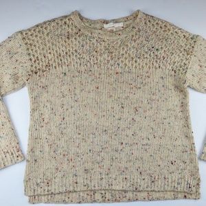 LUSH Open Knit Sweater M/L Cream Wool Mix